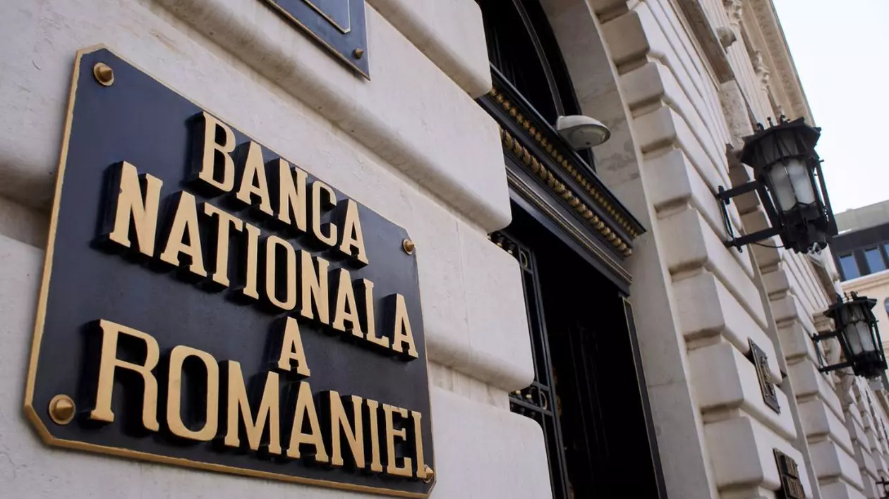 plăcuță metalică Banca Națională a României